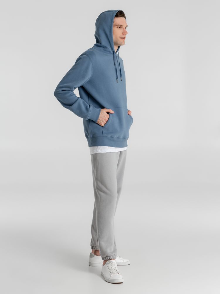 Толстовка с капюшоном унисекс King, серо-синяя — изображение 10