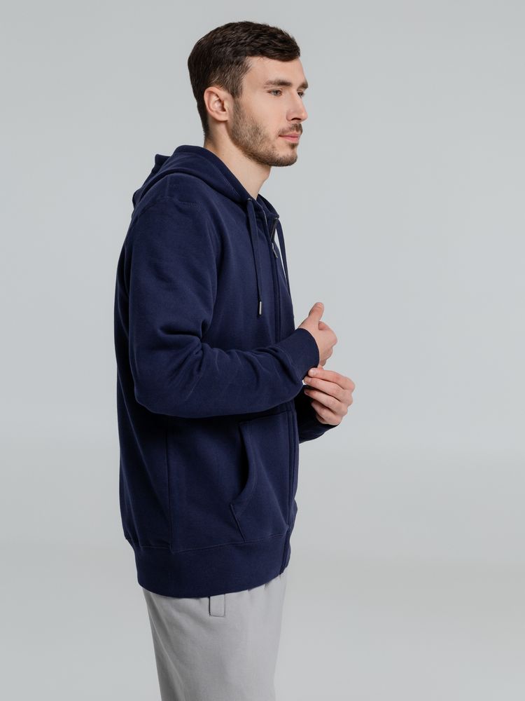 Толстовка на молнии с капюшоном унисекс King, темно-синяя — изображение 10