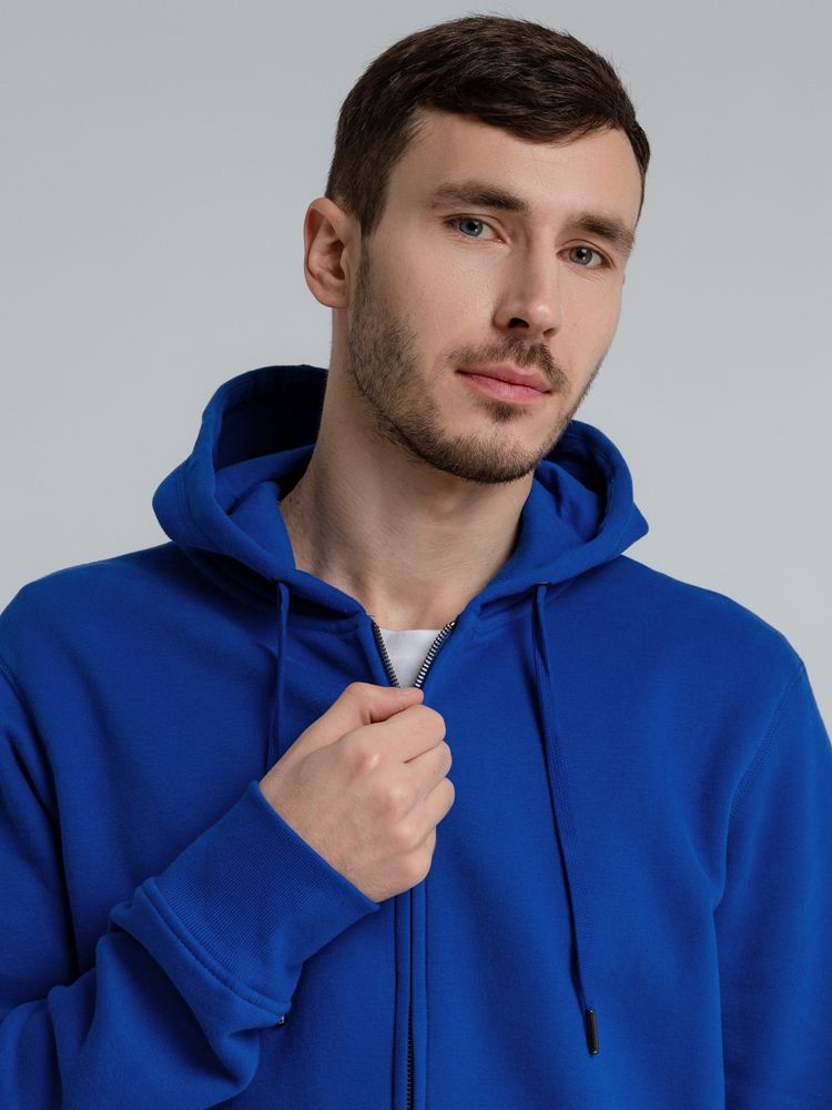 Толстовка на молнии с капюшоном унисекс King, ярко-синяя — изображение 11
