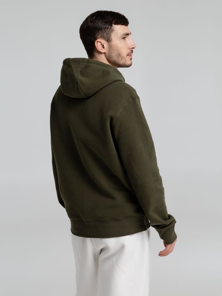 Толстовка на молнии с капюшоном унисекс King, хаки — изображение 11