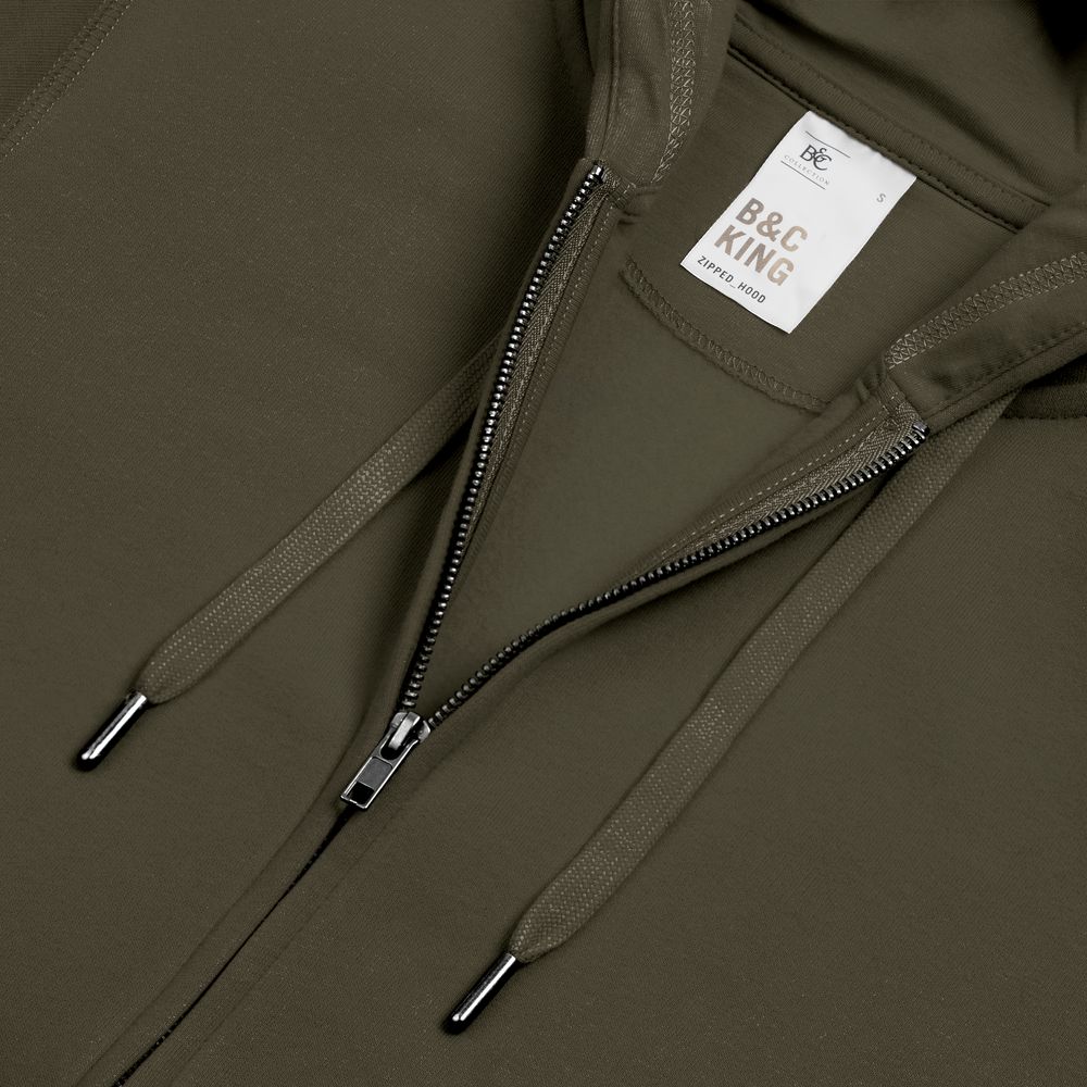Толстовка на молнии с капюшоном унисекс King, хаки — изображение 4
