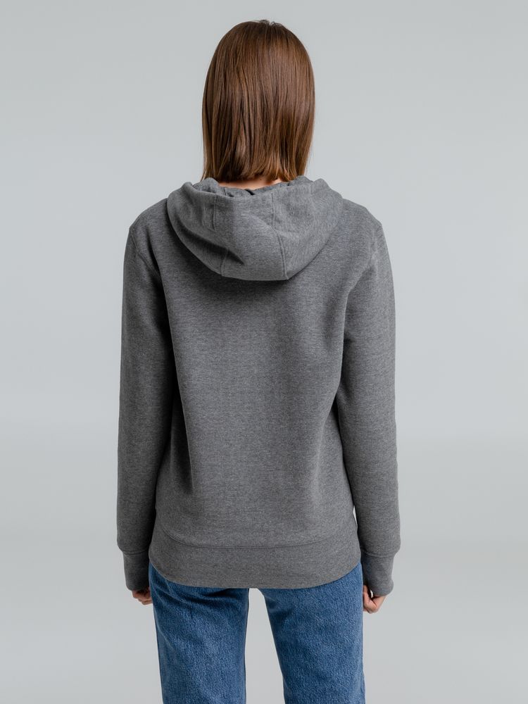 Толстовка на молнии с капюшоном унисекс King, темно-серый меланж — изображение 11