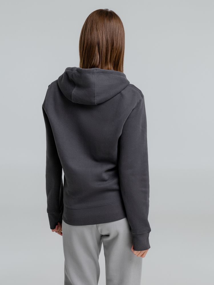 Толстовка на молнии с капюшоном унисекс King, темно-серая — изображение 7