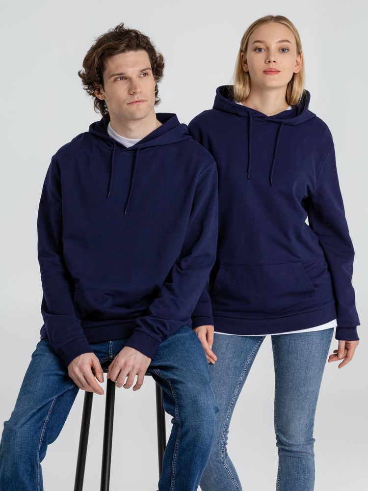 Толстовка с капюшоном унисекс Hoodie, темно-синяя — изображение 17
