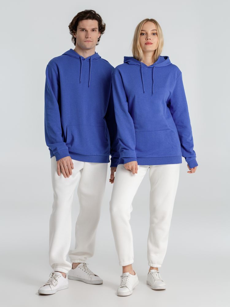 Толстовка с капюшоном унисекс Hoodie, ярко-синий меланж — изображение 16