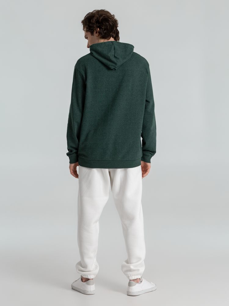 Толстовка с капюшоном унисекс Hoodie, темно-зеленый меланж — изображение 14