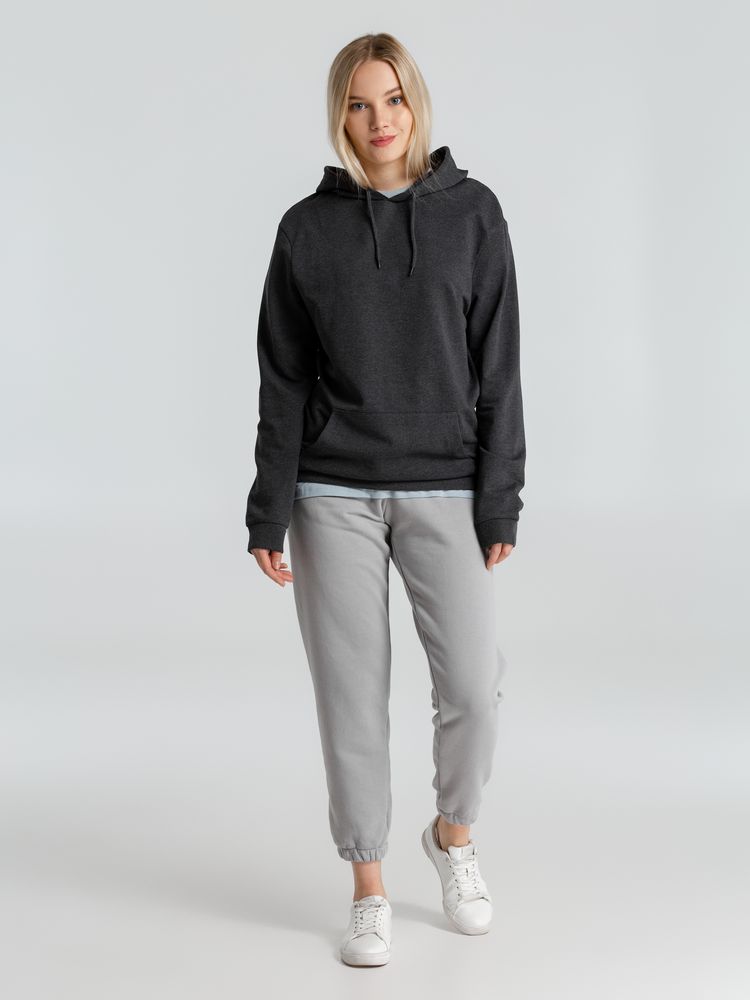 Толстовка с капюшоном унисекс Hoodie, серый меланж (антрацит) — изображение 16