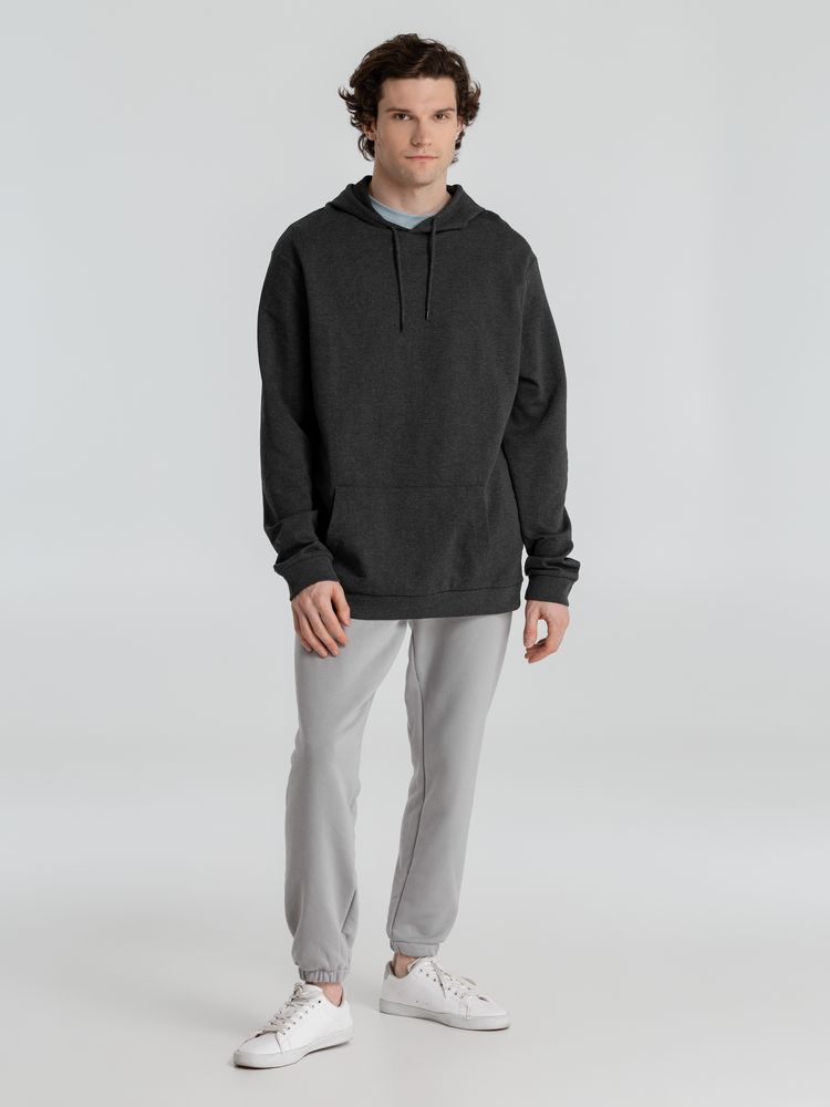 Толстовка с капюшоном унисекс Hoodie, серый меланж (антрацит) — изображение 10