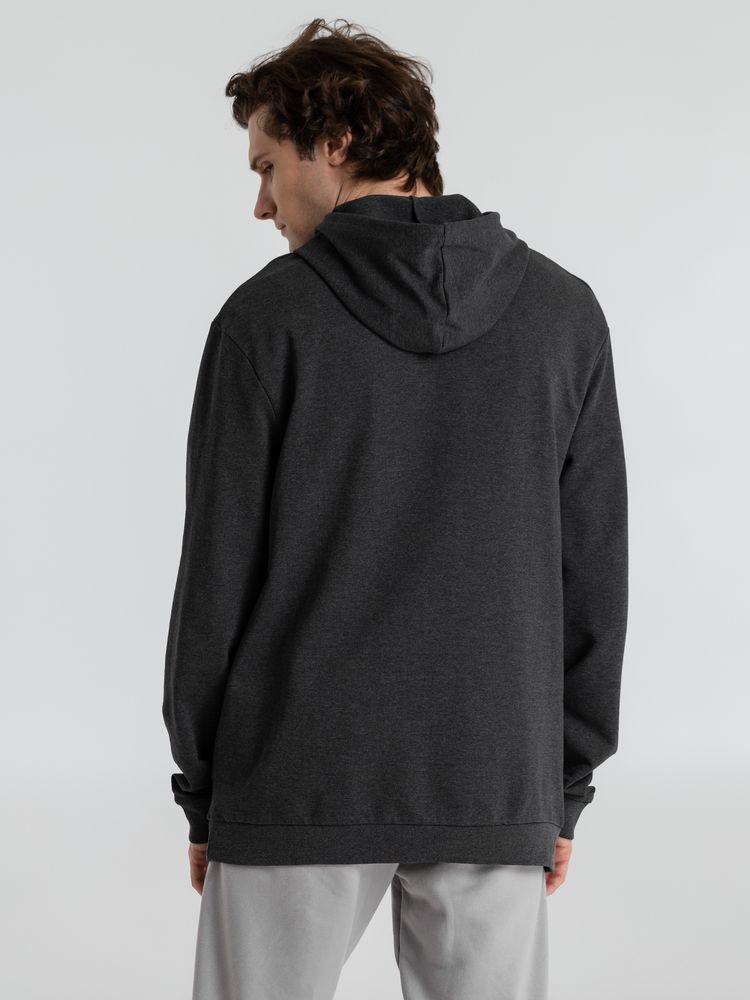 Толстовка с капюшоном унисекс Hoodie, серый меланж (антрацит) — изображение 8