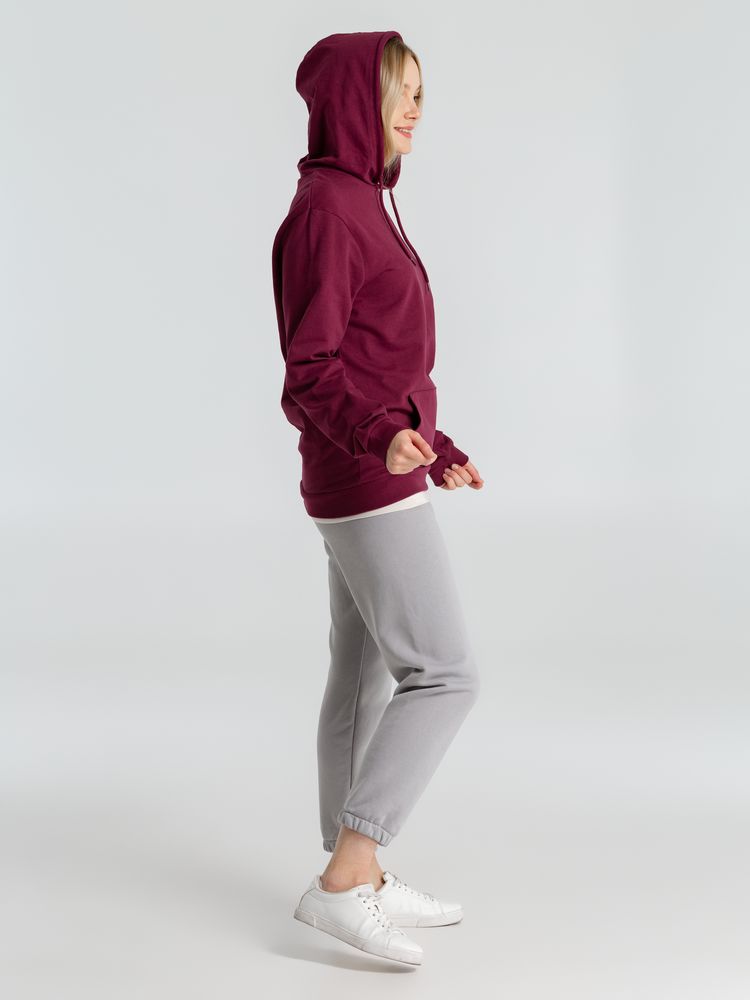 Толстовка с капюшоном унисекс Hoodie, бордовая — изображение 10