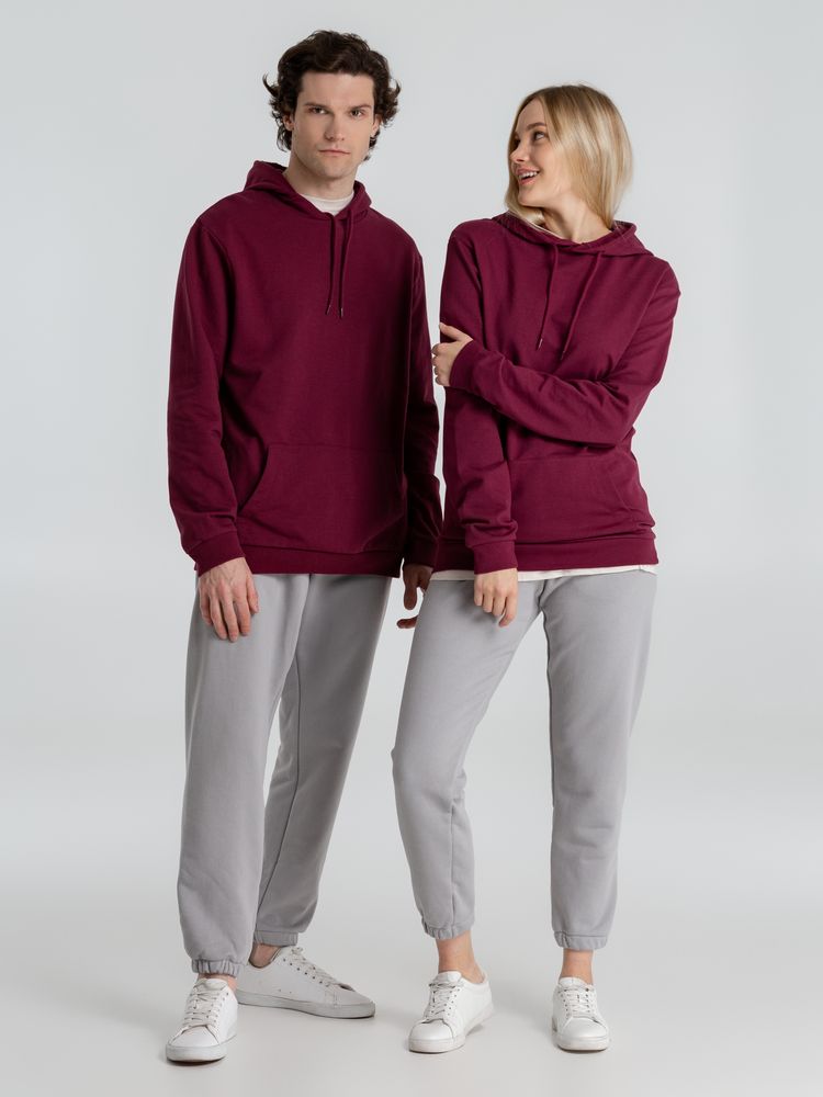 Толстовка с капюшоном унисекс Hoodie, бордовая — изображение 17