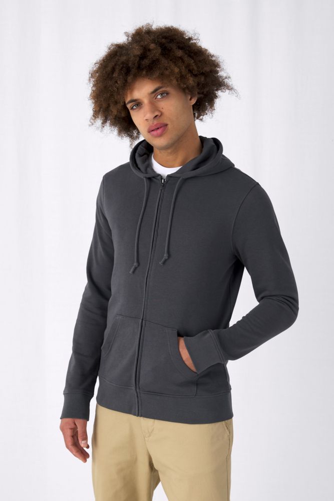 Толстовка на молнии с капюшоном унисекс BNC Inspire (Organic), темно-синяя — изображение 5