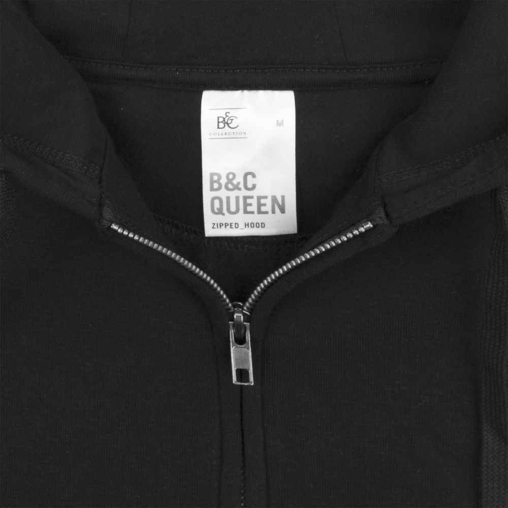 Толстовка на молнии с капюшоном женская Queen, белая — изображение 4