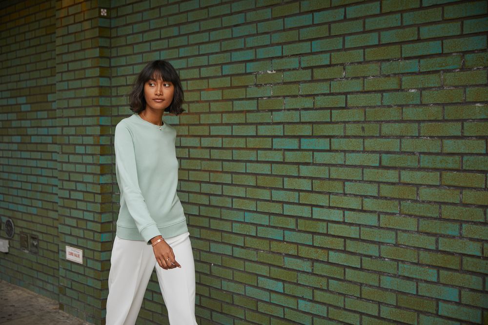 Свитшот женский BNC Inspire (Organic), серо-зеленый — изображение 6