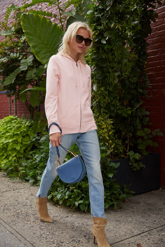 Толстовка на молнии с капюшоном женская BNC Inspire (Organic), серо-зеленая — изображение 6