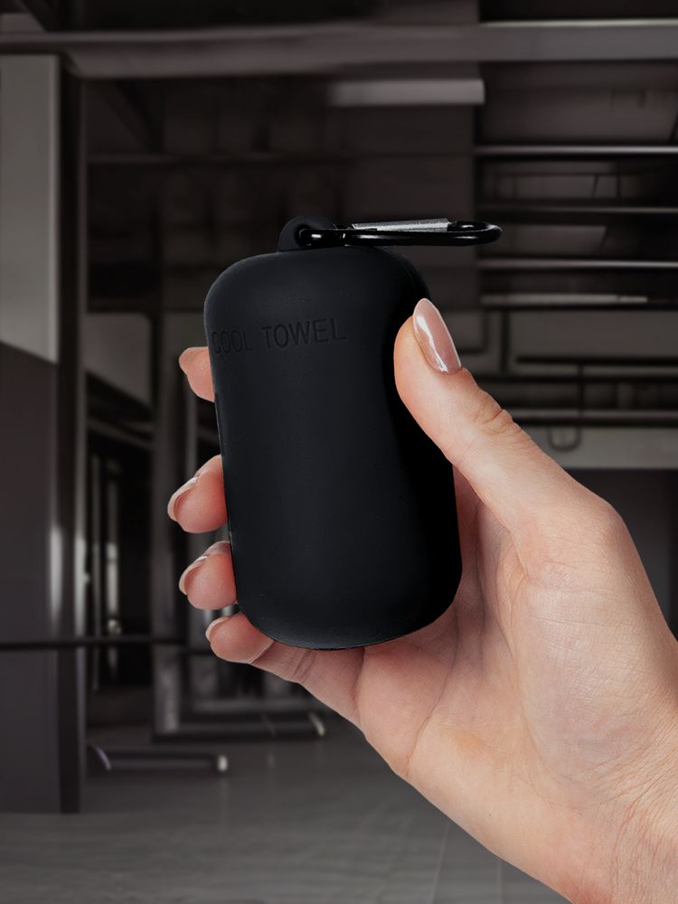 Охлаждающее полотенце Narvik в силиконовом чехле, черное — изображение 7