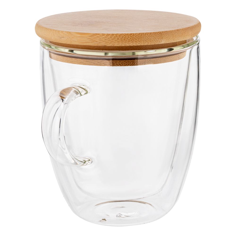 Кружка с двойными стенками Double Wall с бамбуковой крышкой — изображение 4