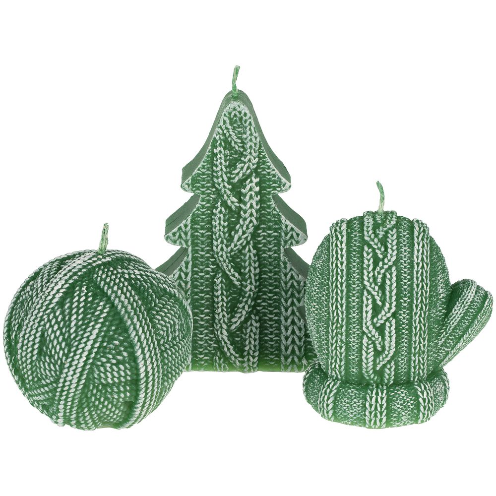 Свеча Kniteam, клубок, зеленый — изображение 4