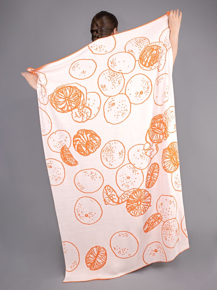 Плед Citrion, оранжево-белый — изображение 3