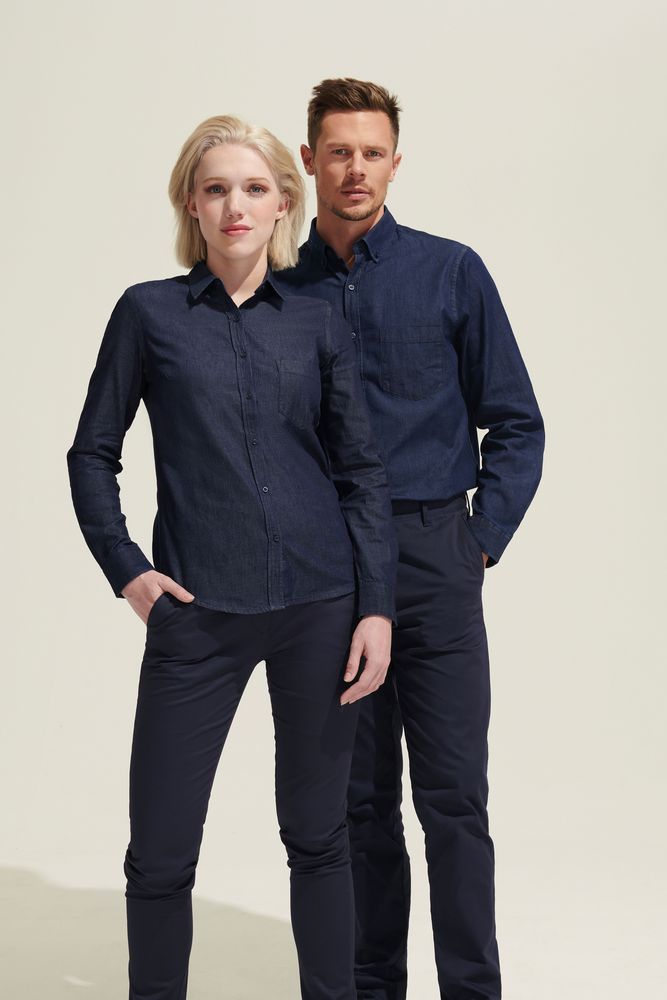 Рубашка мужская Barry Men, синяя (деним) — изображение 7