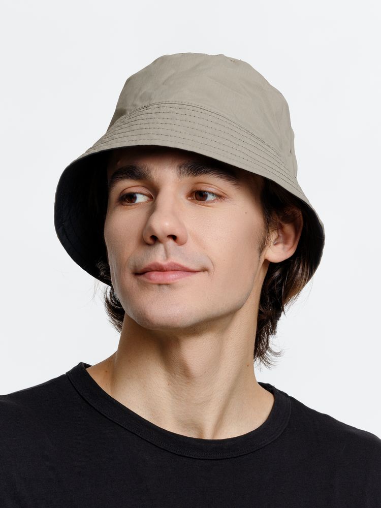 Панама Nylon двусторонняя, черная с хаки — изображение 4