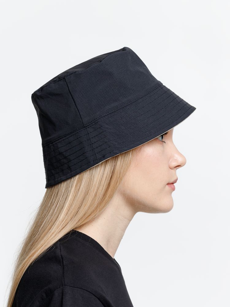 Панама Nylon двусторонняя, черная с хаки — изображение 7