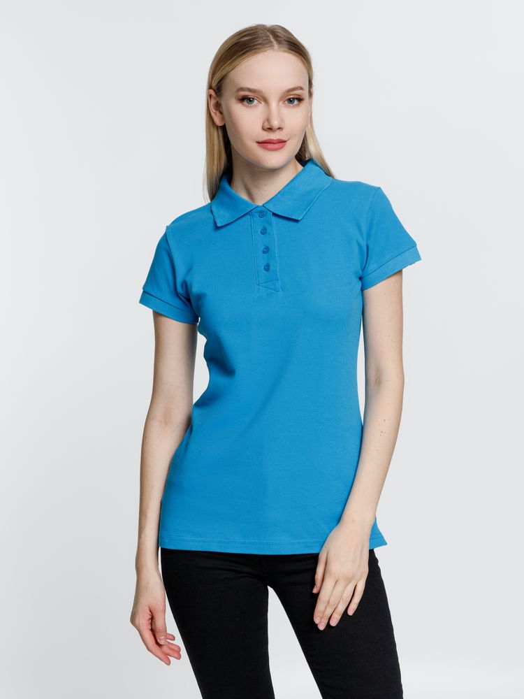 Рубашка поло женская Virma Premium Lady, бирюзовая — изображение 8