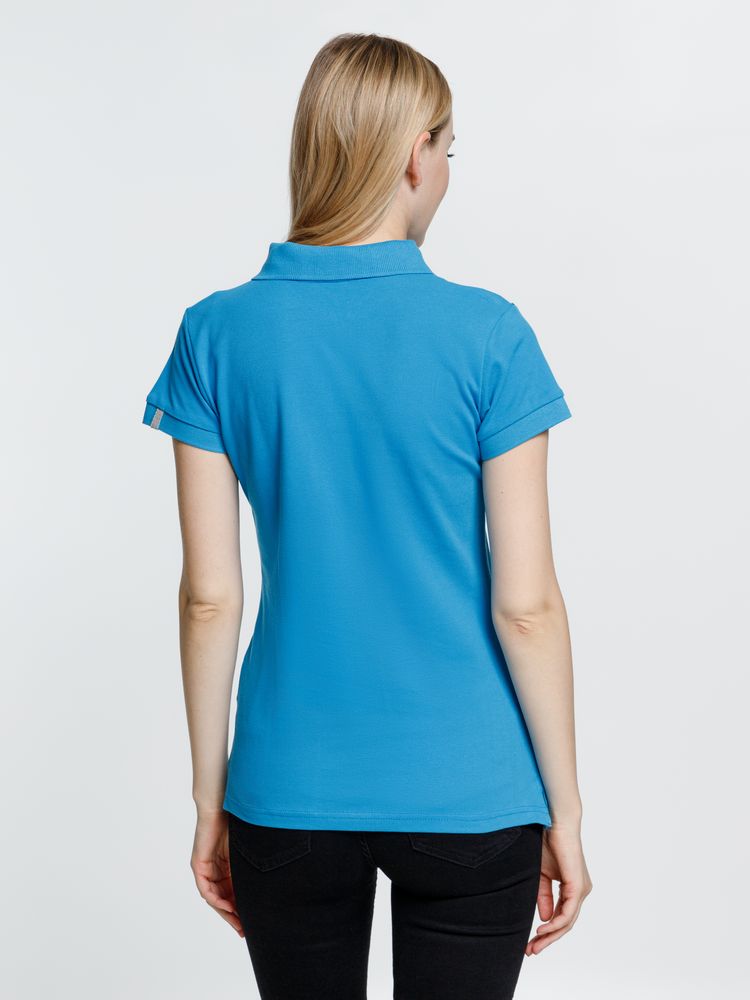 Рубашка поло женская Virma Premium Lady, бирюзовая — изображение 9