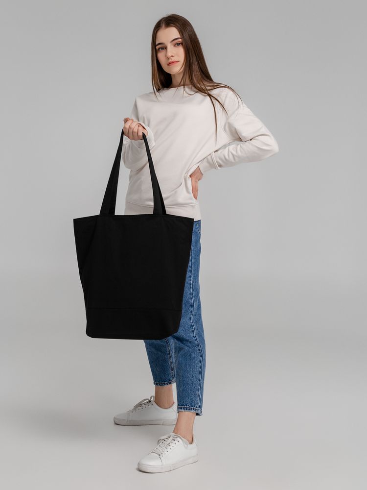 Сумка для покупок на молнии Shopaholic Zip, черная — изображение 9