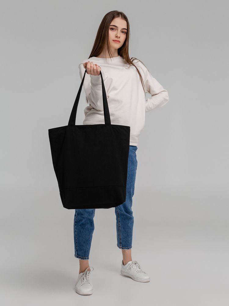 Сумка для покупок на молнии Shopaholic Zip, черная — изображение 10