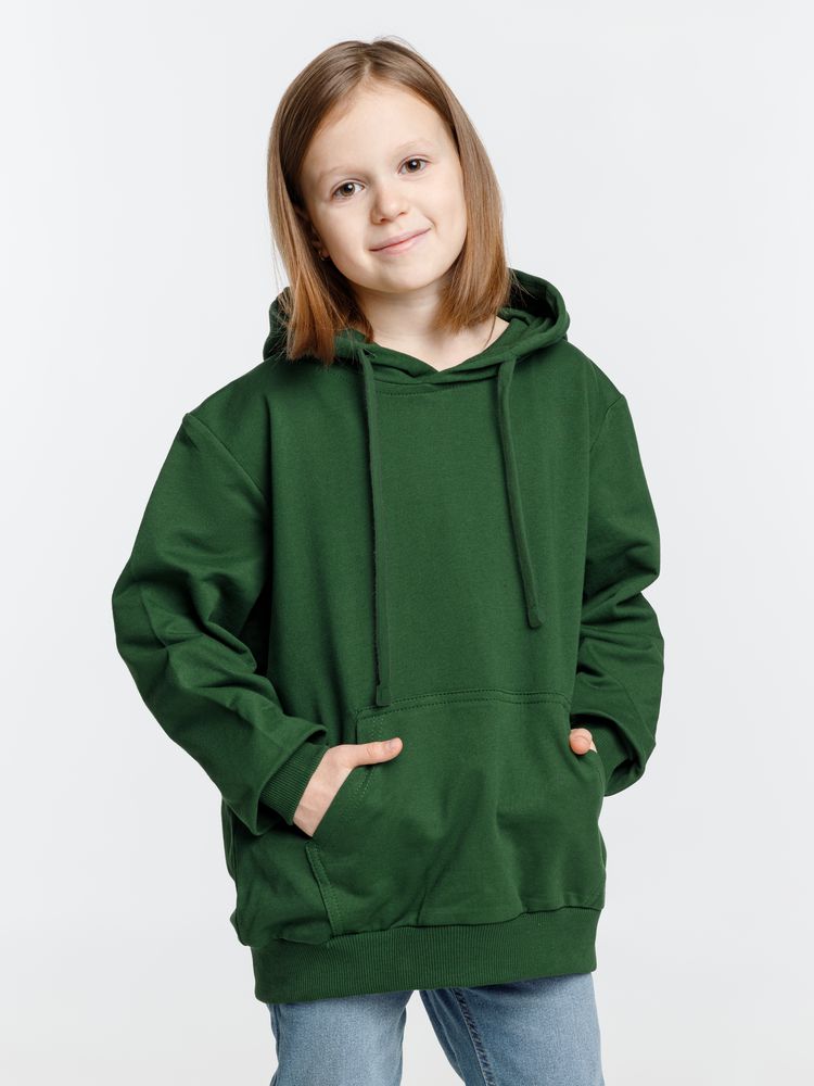 Худи детское Kirenga Kids 2.0, темно-зеленое — изображение 4