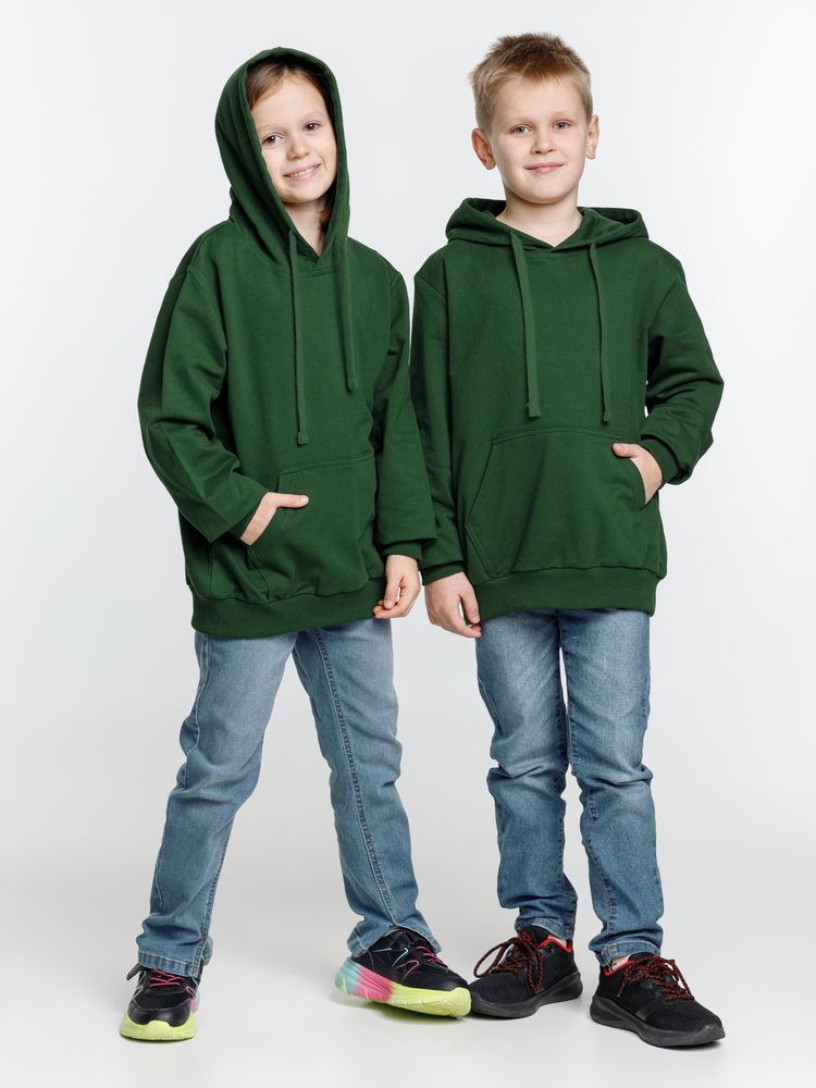 Худи детское Kirenga Kids 2.0, темно-зеленое — изображение 10
