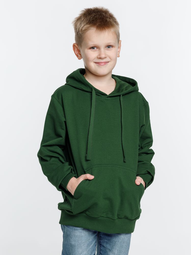 Худи детское Kirenga Kids 2.0, темно-зеленое — изображение 7