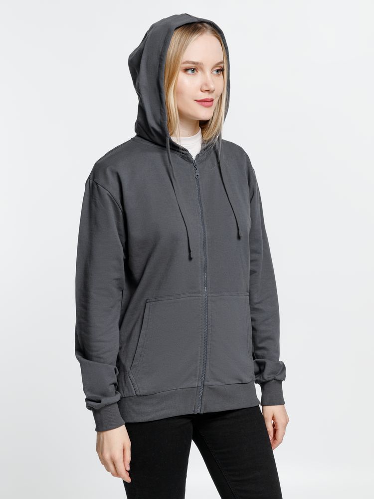 Толстовка на молнии с капюшоном Siverga 2.0, темно-серая (графит) — изображение 13