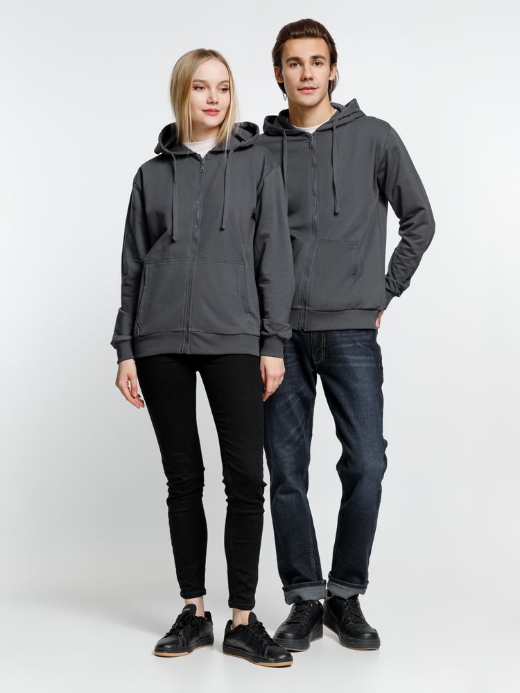 Толстовка на молнии с капюшоном Siverga 2.0, темно-серая (графит) — изображение 15