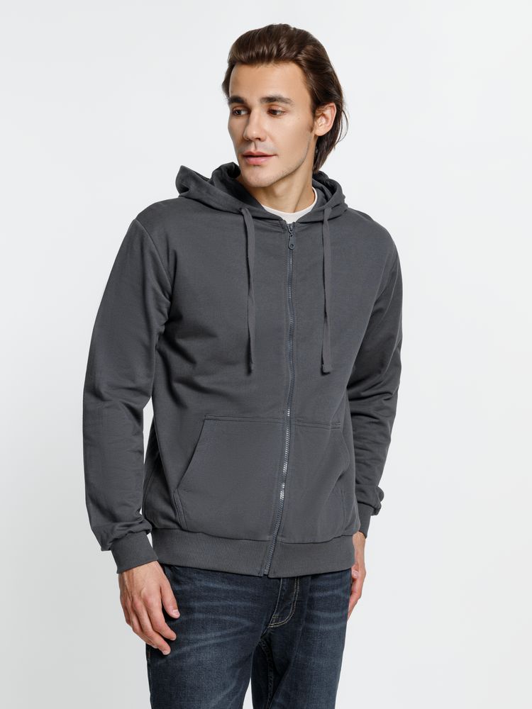 Толстовка на молнии с капюшоном Siverga 2.0, темно-серая (графит) — изображение 8