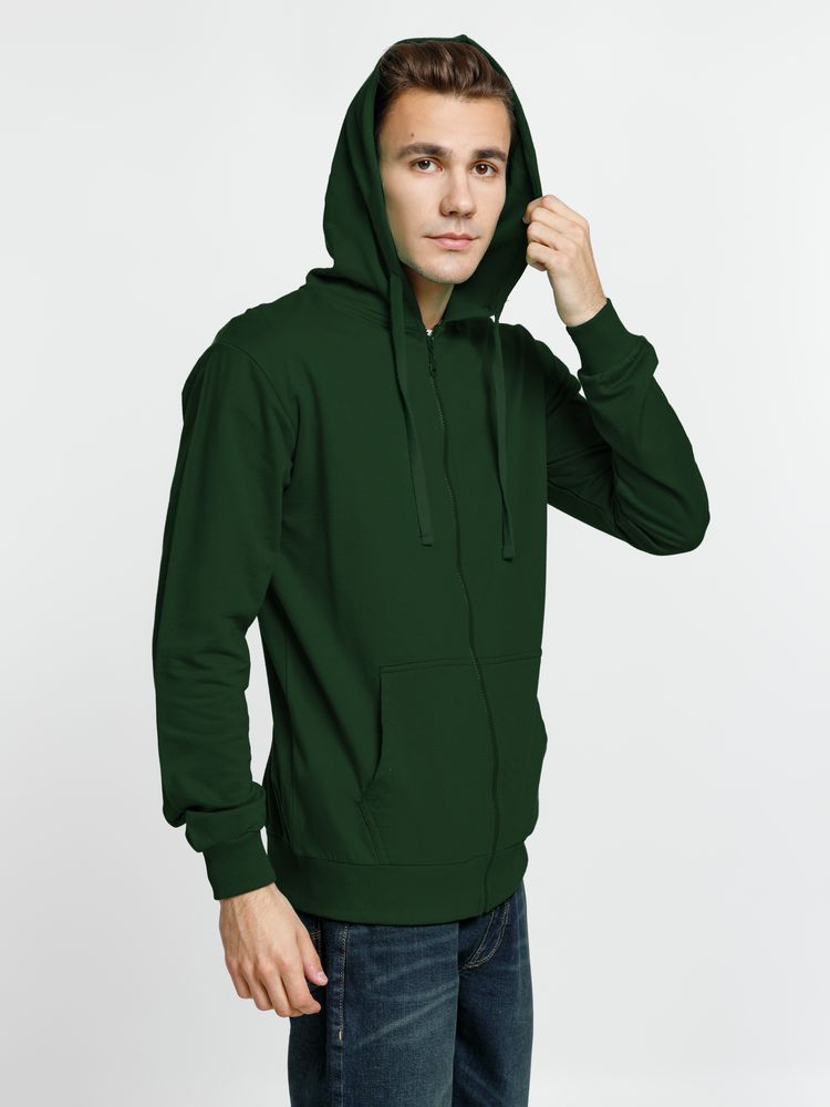 Толстовка на молнии с капюшоном Siverga 2.0, темно-зеленая — изображение 9