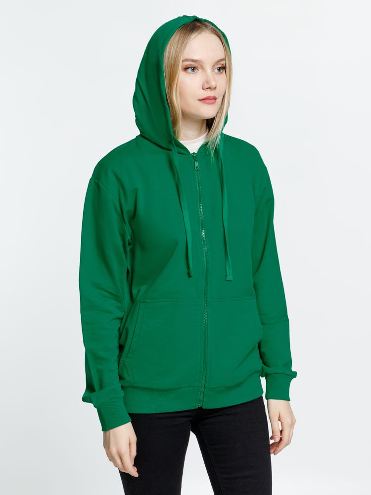 Толстовка на молнии с капюшоном Siverga 2.0, зеленая — изображение 13