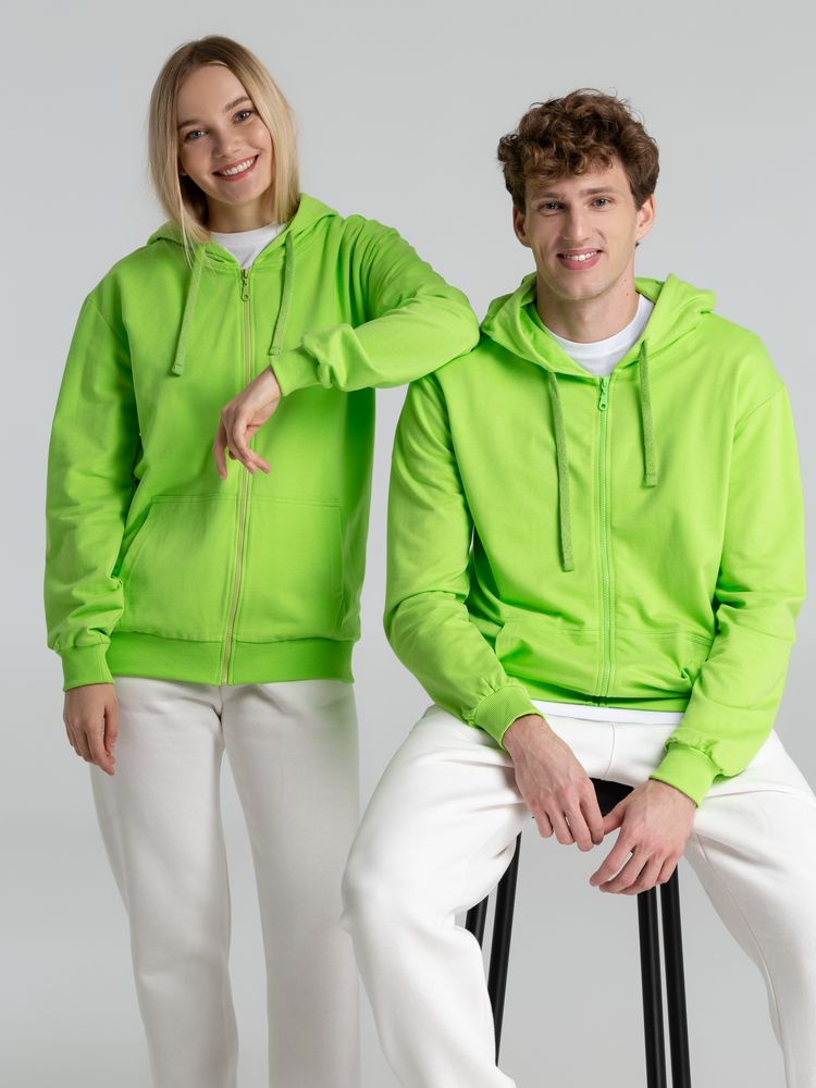 Толстовка на молнии с капюшоном Siverga 2.0, зеленое яблоко — изображение 15