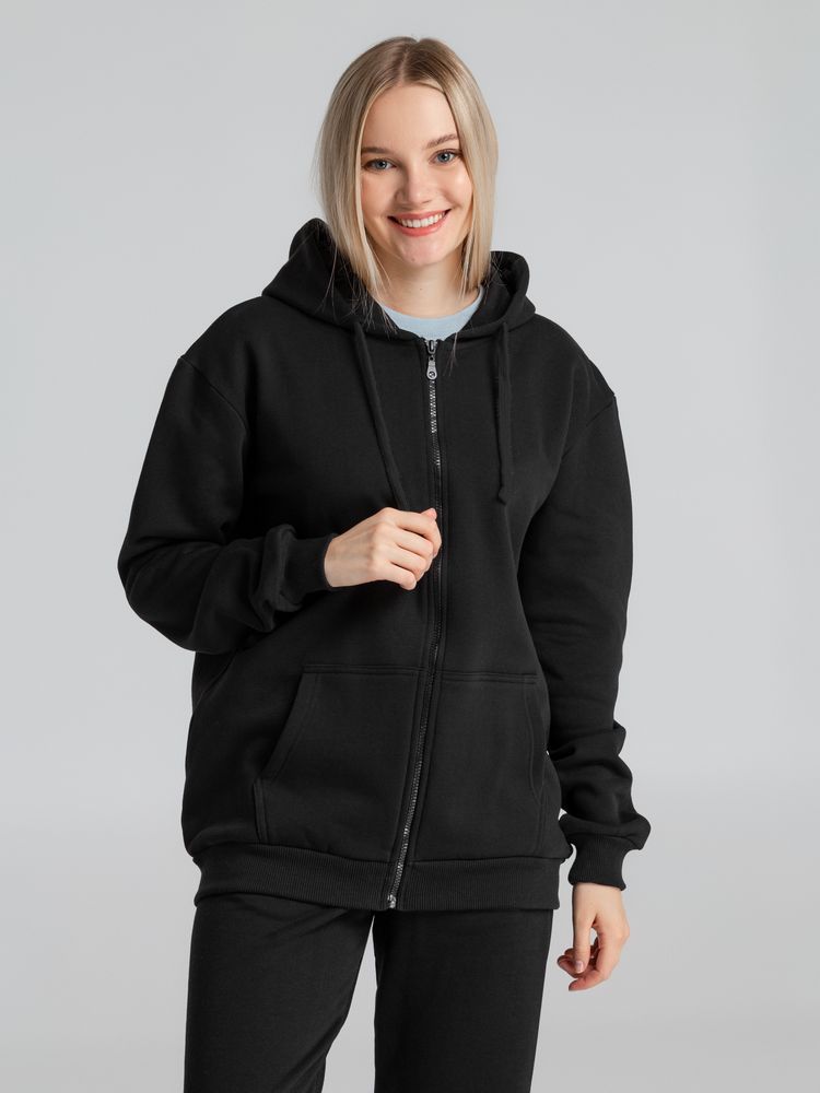 Толстовка на молнии с капюшоном Siverga Heavy 2.0, черная — изображение 11