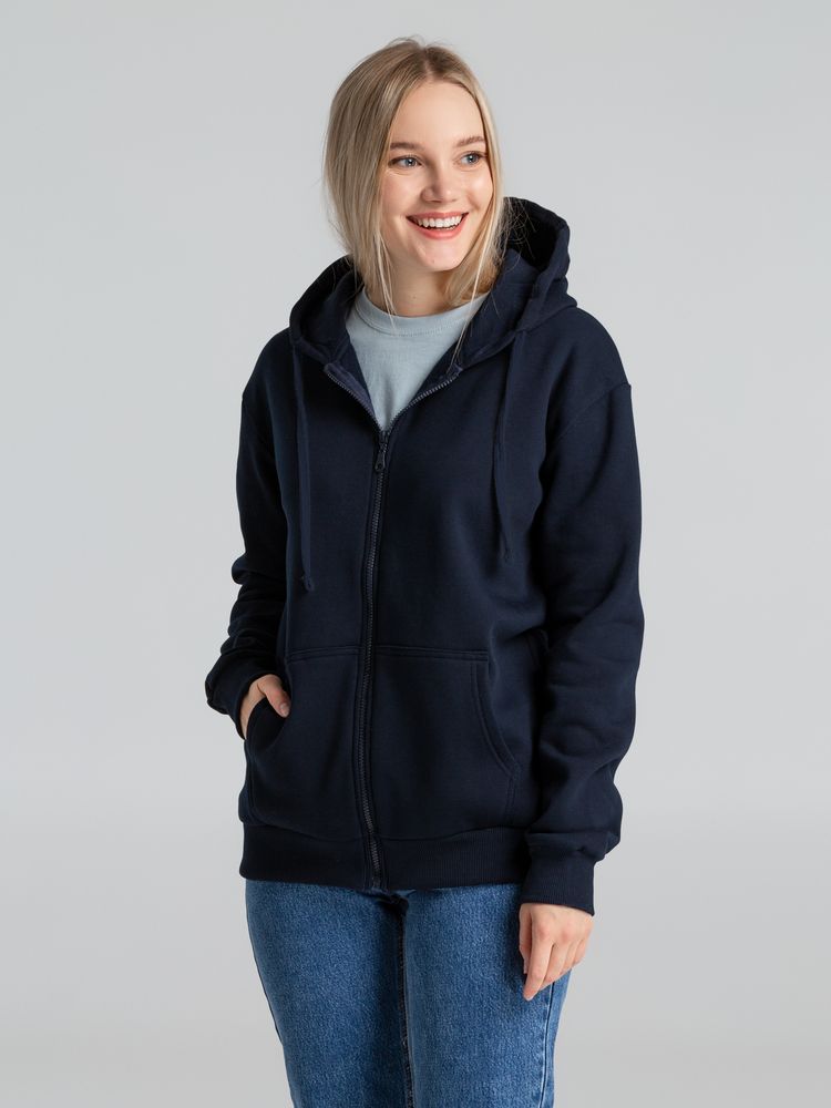 Толстовка на молнии с капюшоном Siverga Heavy 2.0, темно-синяя — изображение 7