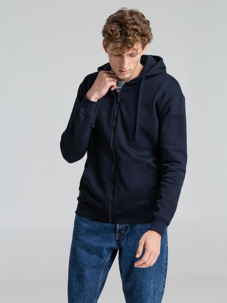 Толстовка на молнии с капюшоном Siverga Heavy 2.0, темно-синяя — изображение 11