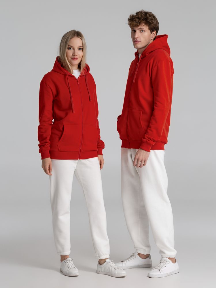 Толстовка на молнии с капюшоном Siverga Heavy 2.0, красная — изображение 15