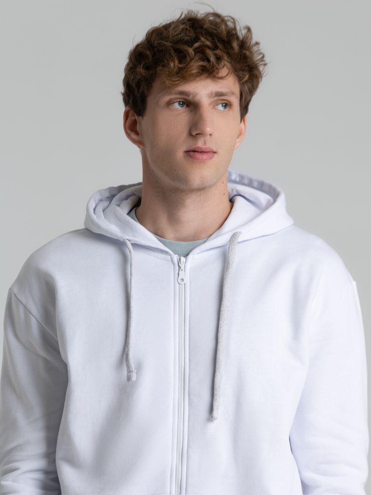 Толстовка на молнии с капюшоном Siverga Heavy 2.0, белая — изображение 9