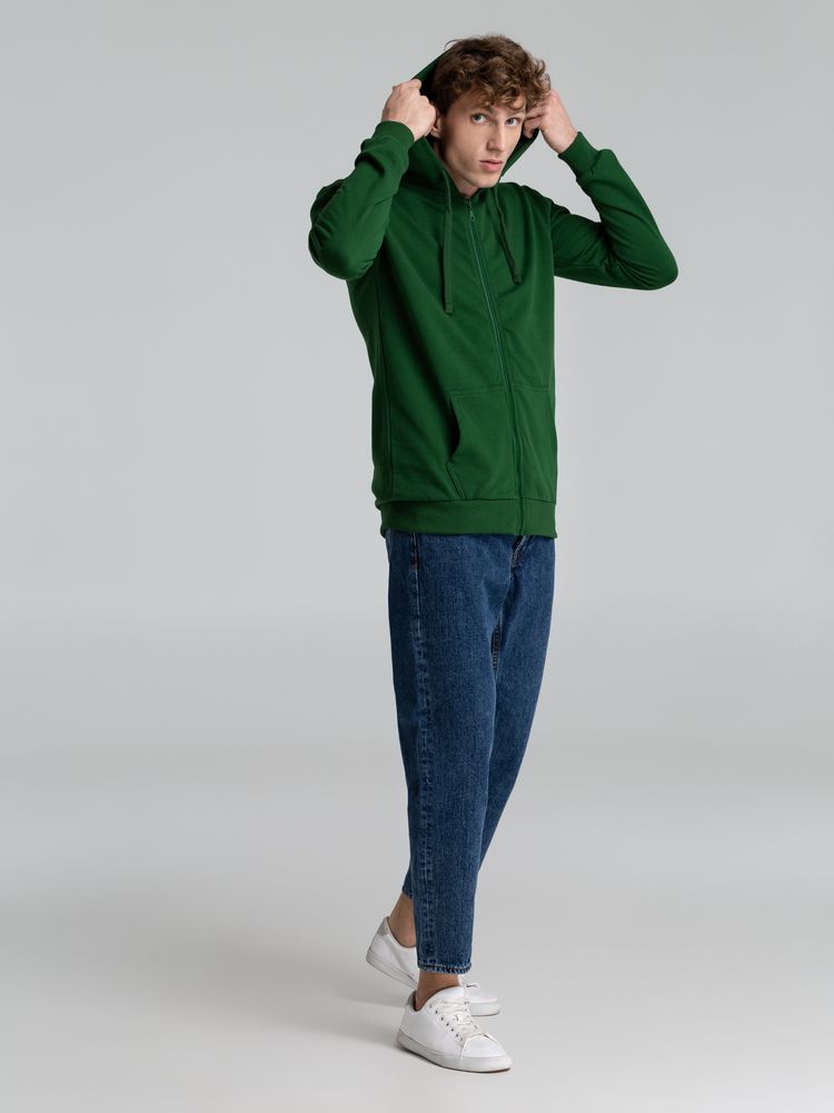 Толстовка на молнии с капюшоном Siverga Heavy 2.0, темно-зеленая — изображение 10