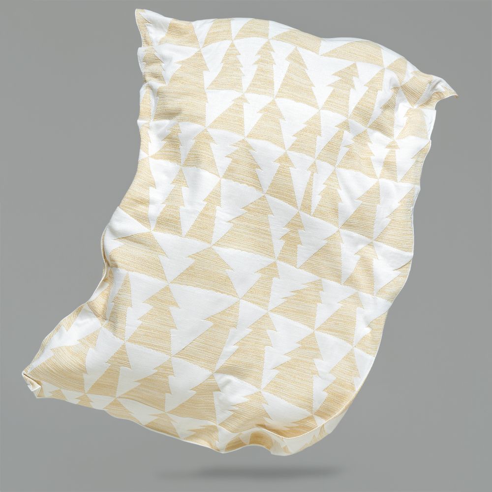 Плед «Танцующий лес», белый с золотистым — изображение 7