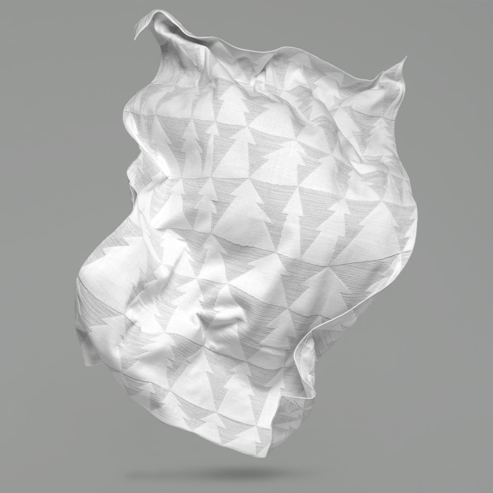 Плед «Танцующий лес», белый с серебром — изображение 8