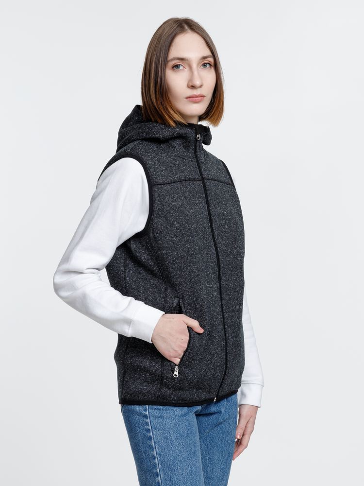 Жилет с капюшоном унисекс Gotland, черный — изображение 9