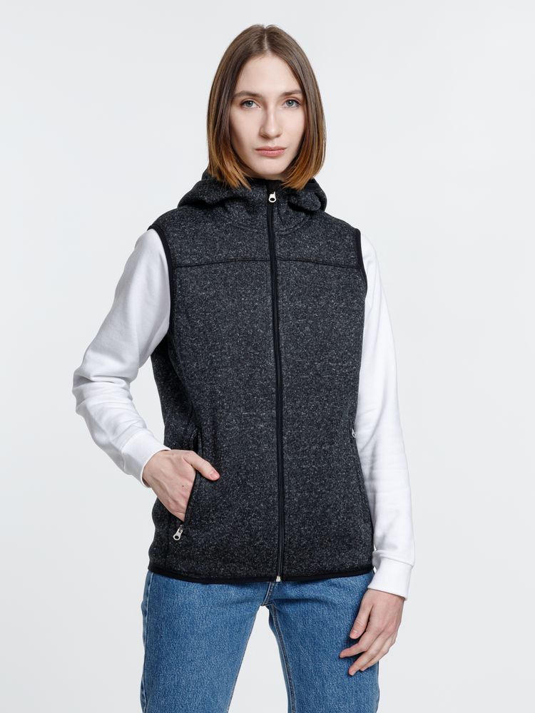 Жилет с капюшоном унисекс Gotland, черный — изображение 8