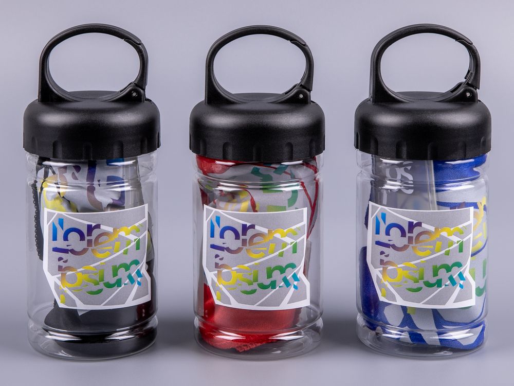 Охлаждающее полотенце Frio Mio в бутылке, синее — изображение 9